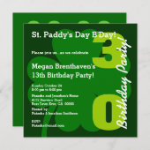 30e ST PATRICK Verjaardagsfeest Shamrock A01 Kaart (Voorkant / Achterkant)