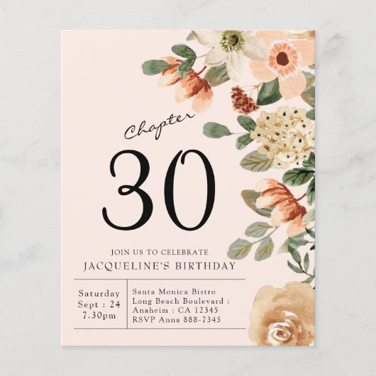 30e  strand van Floral, 30e verjaardag Flyer (Voorkant)