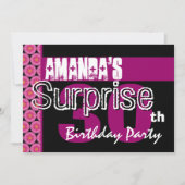 30e Surprise Birthday Party roze Pattern Sjabloon Kaart (Voorkant)