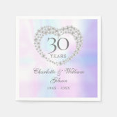 30e trouwdag chic parel hart servet (Voorkant)