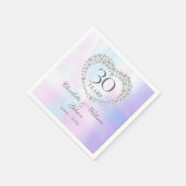 30e trouwdag chic parel hart servet (Hoek)