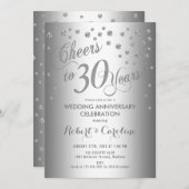 30e trouwdag - Elegant Zilver Kaart (Voorkant / Achterkant)