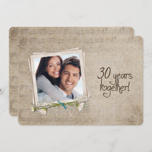 30e trouwdag geloften hernieuwen kaart (Voorkant / Achterkant)
