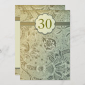 30e trouwdag groene bloem uitnodigingen (Voorkant / Achterkant)