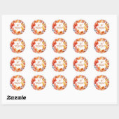 30e trouwdag herfst bloemen ronde sticker (Vel)