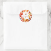 30e trouwdag herfst bloemen ronde sticker (Tas)