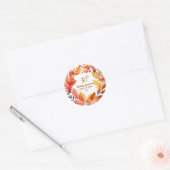 30e trouwdag herfst bloemen ronde sticker (Envelop)