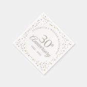 30e trouwdag liefdesharten confetti servet (Hoek)