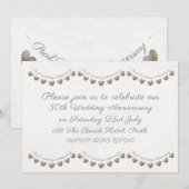 30e trouwdag parel versiering uitnodiging (Voorkant / Achterkant)