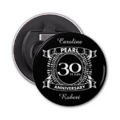 30e trouwdag parelkreeft button flesopener (Voorkant)