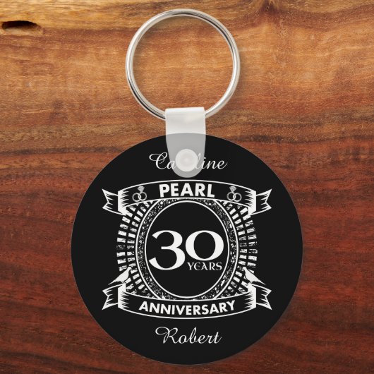 30e trouwdag parelkreeft sleutelhanger (Voorkant)