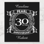 30e trouwdag parelkreeft wijn etiket (Enkel label)