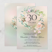 30e trouwdag Rozen Bloem Pearl Kaart (Voorkant / Achterkant)