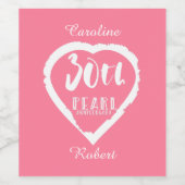 30e trouwdag traditionele parel wijn etiket (Enkel label)