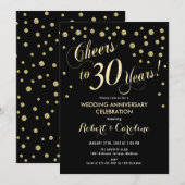 30e trouwdag uitnodiging - Zwart & Goud (Voorkant / Achterkant)