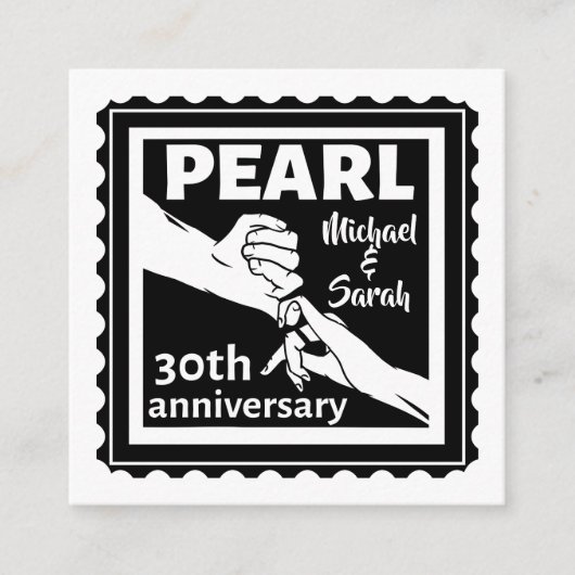 30e trouwdag zwart-wit romantisch informatiekaartje (Voorkant)