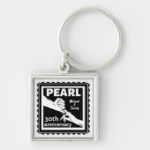 30e trouwdag zwart-wit romantisch sleutelhanger (Voorkant)