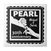 30e trouwdag zwart-wit romantisch tegeltje (Voorkant)