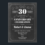 30e trouwdagfeest - schoolbord kaart<br><div class="desc">Uitnodiging voor 30e trouwdagfeest 
Eenvoudig retro ontwerp met schoolbordpatroon. Zwarte en witte uitnodigingskaart. Perfect voor een elegante viering! Kan worden aangepast aan elk jaar.
Stuur me een bericht als je verdere aanpassingen nodig hebt.</div>