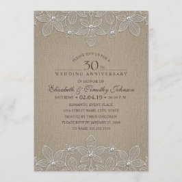 30e trouwdagfeestje Rustic Parel Kant Kaart