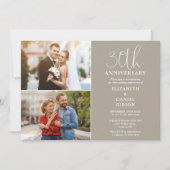 30e trouwdagjubileum Toen en Nu 2 Foto Kaart (Voorkant)