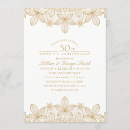30e trouwjubileum Elegante Gouden Kant Kaart