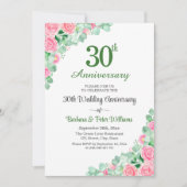 30e trouwjubileum Eucalyptusrozen Kaart (Voorkant)