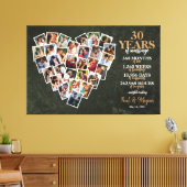 30e trouwjubileum hart fotocollage canvas afdruk (Insitu (Woonkamer))