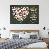 30e trouwjubileum hart fotocollage canvas afdruk (Insitu (Slaapkamer))