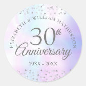 30e trouwjubileum Harten Confetti Parel Ronde Sticker (Voorkant)