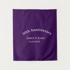30e trouwjubileum naam datum paars eenvoudig  wandkleed