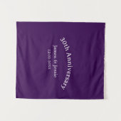 30e trouwjubileum naam datum paars eenvoudig wandkleed (Voorkant (horizontaal))