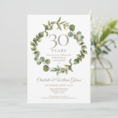 30e trouwjubileum Parel Groene Guirlande Kaart (Staand voorkant)
