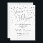 30e trouwjubileum uitnodiging - Zilver Wit<br><div class="desc">30e trouwjubileum uitnodiging
Elegant ontwerp met namaak glinsterend zilver en wit. Proost op 30 jaar!</div>