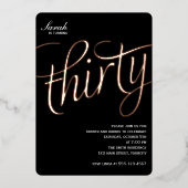 30e uitnodiging tot Folie van de verjaardag (Voorkant)