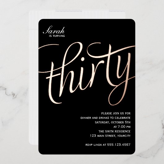 30e uitnodiging tot Folie van de verjaardag (Envelop)