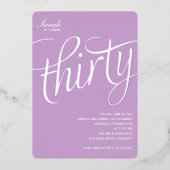 30e uitnodiging tot Folie van de verjaardag (Voorkant)
