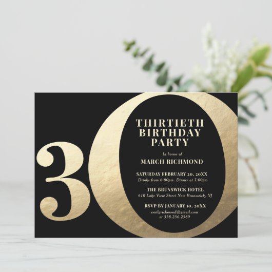 30e uitnodiging van de Birthday Party (Staand voorkant)