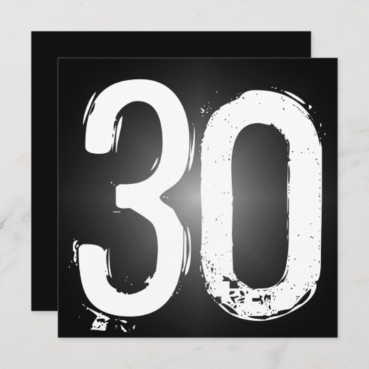 30e uitnodiging van de Birthday Party (Voorkant / Achterkant)