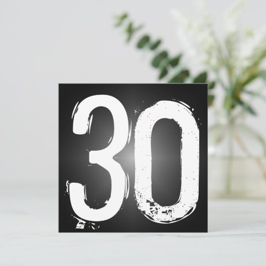 30e uitnodiging van de Birthday Party (Staand voorkant)