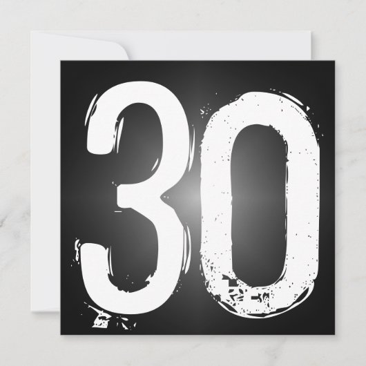 30e uitnodiging van de Birthday Party (Voorkant)