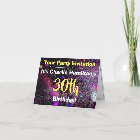 30e uitnodiging van de Birthday Party (Voorkant)