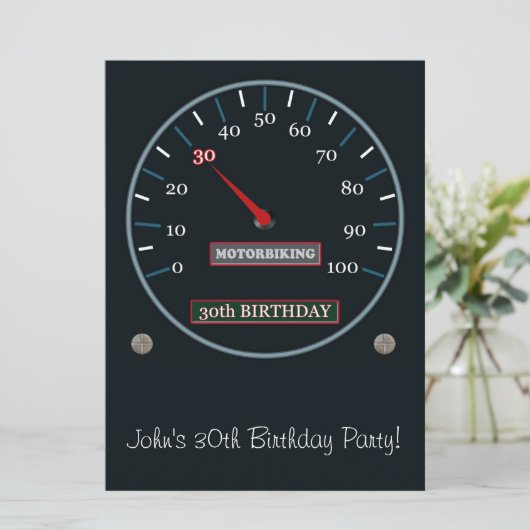 30e uitnodiging van de Birthday Party (Staand voorkant)