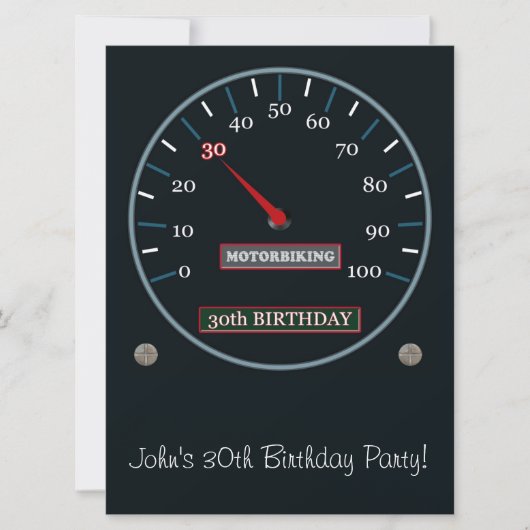 30e uitnodiging van de Birthday Party (Voorkant)