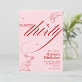 30e uitnodiging van de Birthday Party (Staand voorkant)