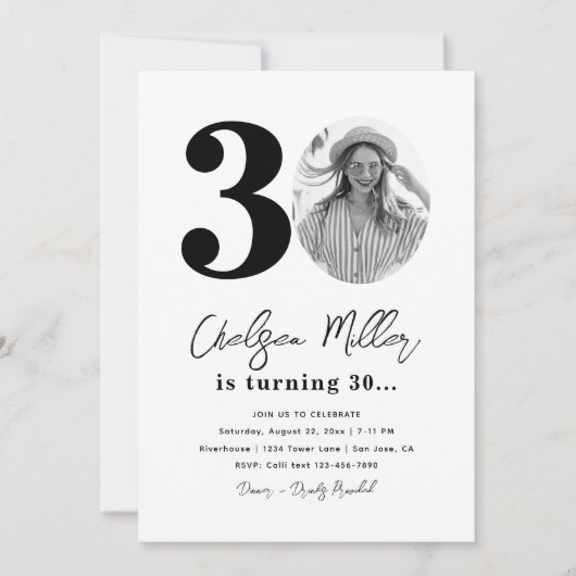 30e uitnodiging van de Birthday Party | 30e verjaa (Voorkant)