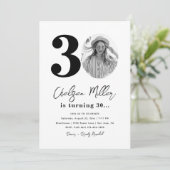30e uitnodiging van de Birthday Party | 30e verjaa (Staand voorkant)