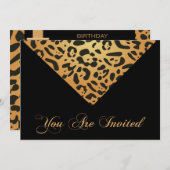 30e uitnodiging van de Birthday Party in Leopard (Voorkant / Achterkant)