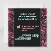 30e uitnodiging van de Birthday Party ~ Red gemarm (Achterkant)