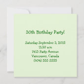 30e uitnodiging van de partij bij het Football van (Achterkant)